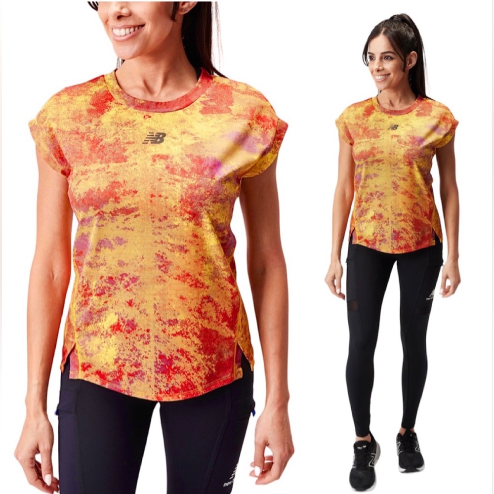 New Balance L Impact Run Electric Print Tee! NEW!